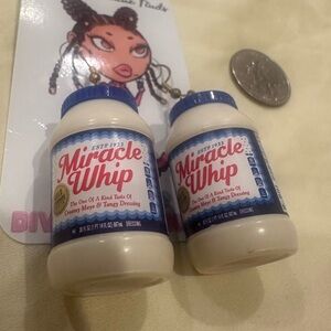 Miracle Whip Miniature Bottle Pair - White & Blue Labels